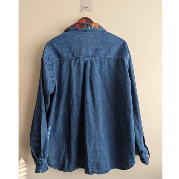 Vintage Autumn Leaves Denim Shirt - Picture 2 of 7